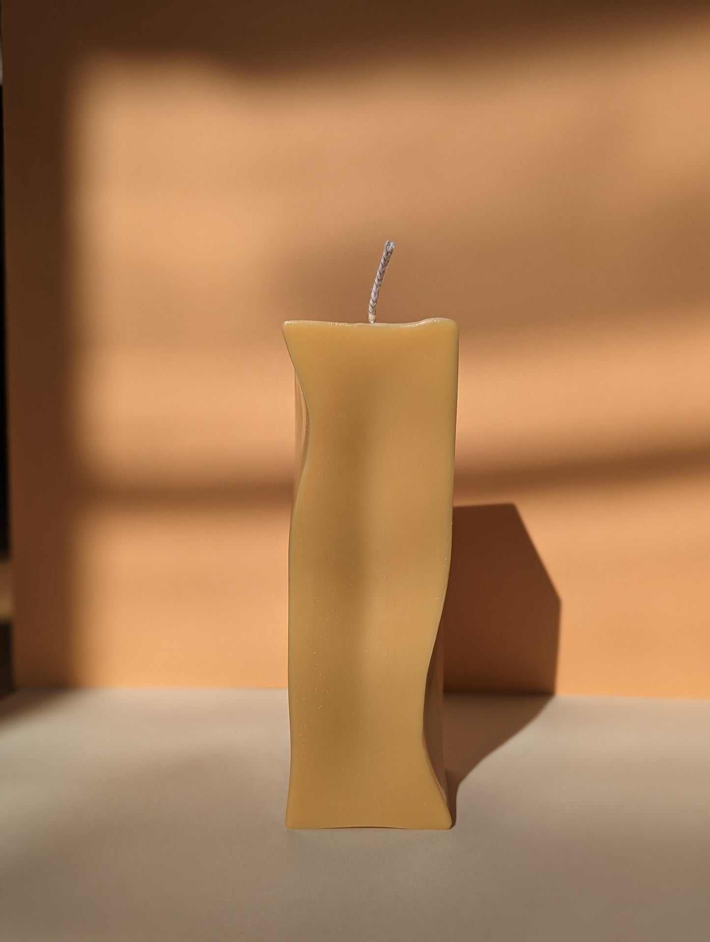 Pale Gold Sculpted Candle