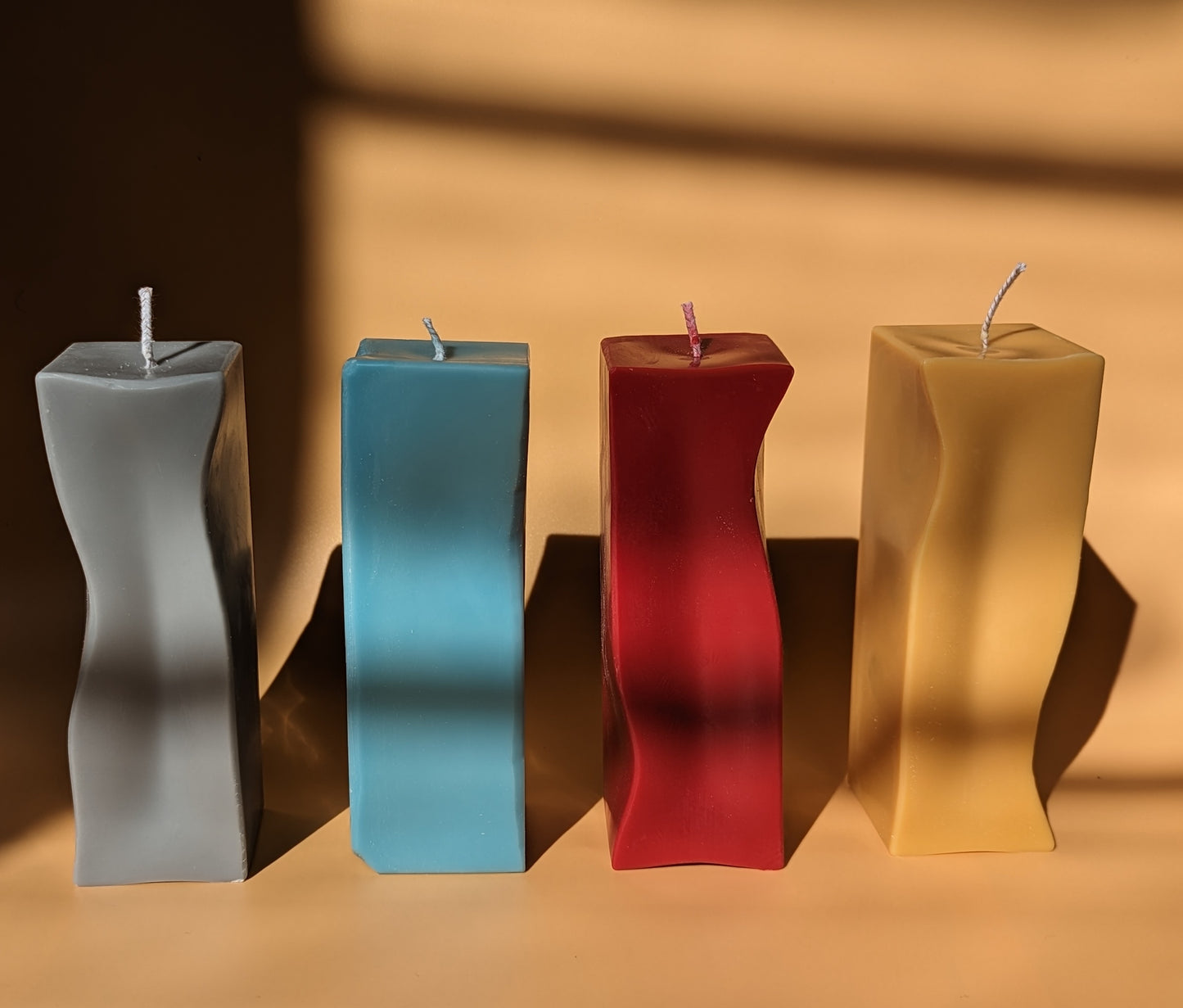 Blue Sculpted Candle