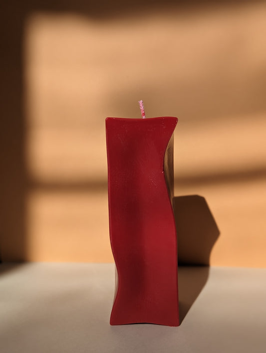 Maroon Sculpted Candle