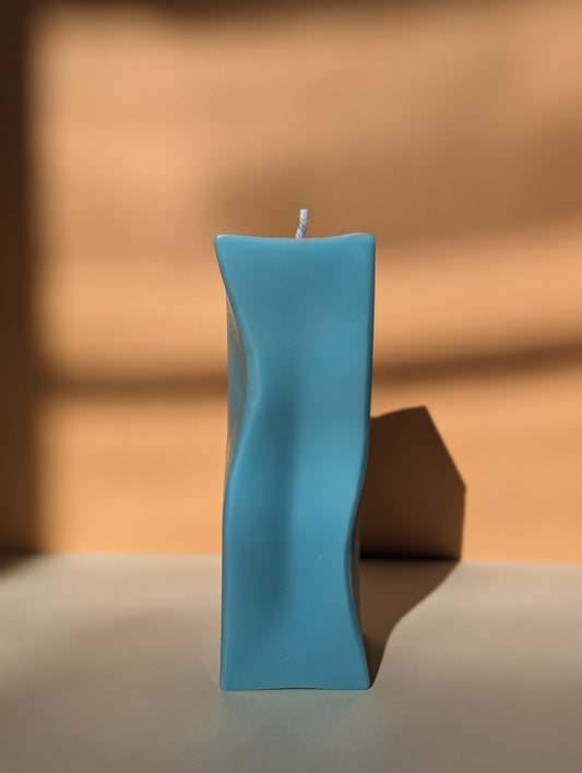 Blue Sculpted Candle